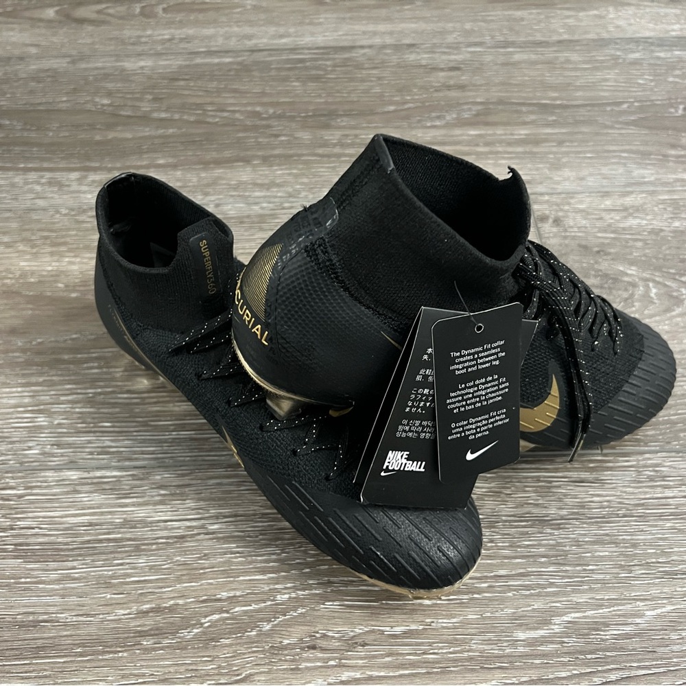 Nike 2018 Mercurial Superfly VI FG Football/Soccer Boots - Black Gold – Size 7